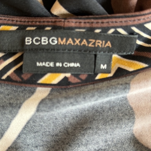 BCBGMAXAZRIA Faux Wrap Dress Size Medium M Brown Black NWOT - Picture 10 of 12